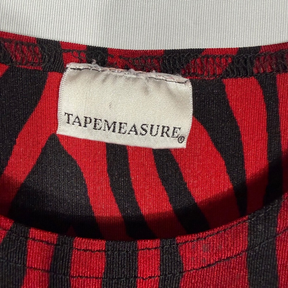 Vtg 90s Y2K Red Zebra Stripe Tank Top Wms M/L Whimsygoth Indie Grunge USA - Picture 4 of 5